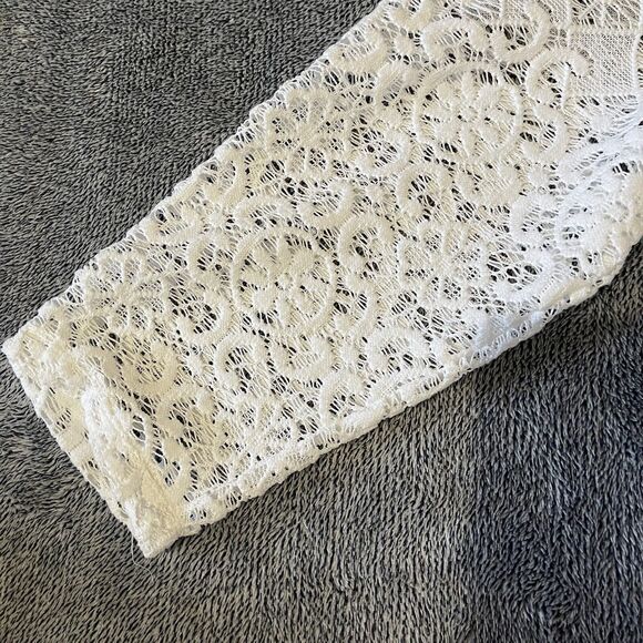 JM Collection White Knit Tunic 3/4 Sleeve With Undershirt Cami Women's Plus 0X - Picture 2 of 6